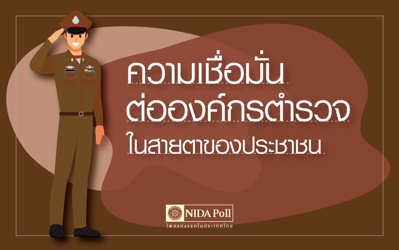 นิด้าโพล เผยผลสำรวจความเห็นปชช. ต่อความเชื่อมั่นองค์กรตำรวจ
