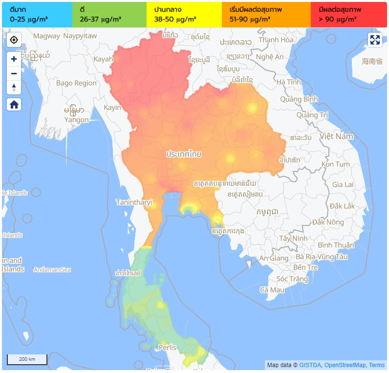 GISTDA เผยไทยพบจุดความร้อน 876 จุด ส่วนใหญ่อยู่ในป่าสงวน GISTDA เผยไทยพบจุดความร้อน 876 จุด ส่วนใหญ่อยู่ในป่าสงวน