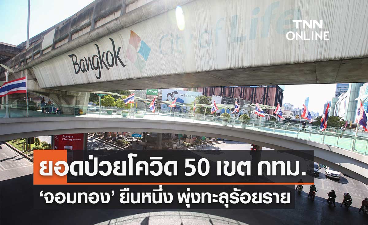 กทม.เปิดยอดป่วยโควิด 50 เขต "จอมทอง" ครองที่หนึ่ง ติดเชื้อพุ่งทะลุร้อยราย