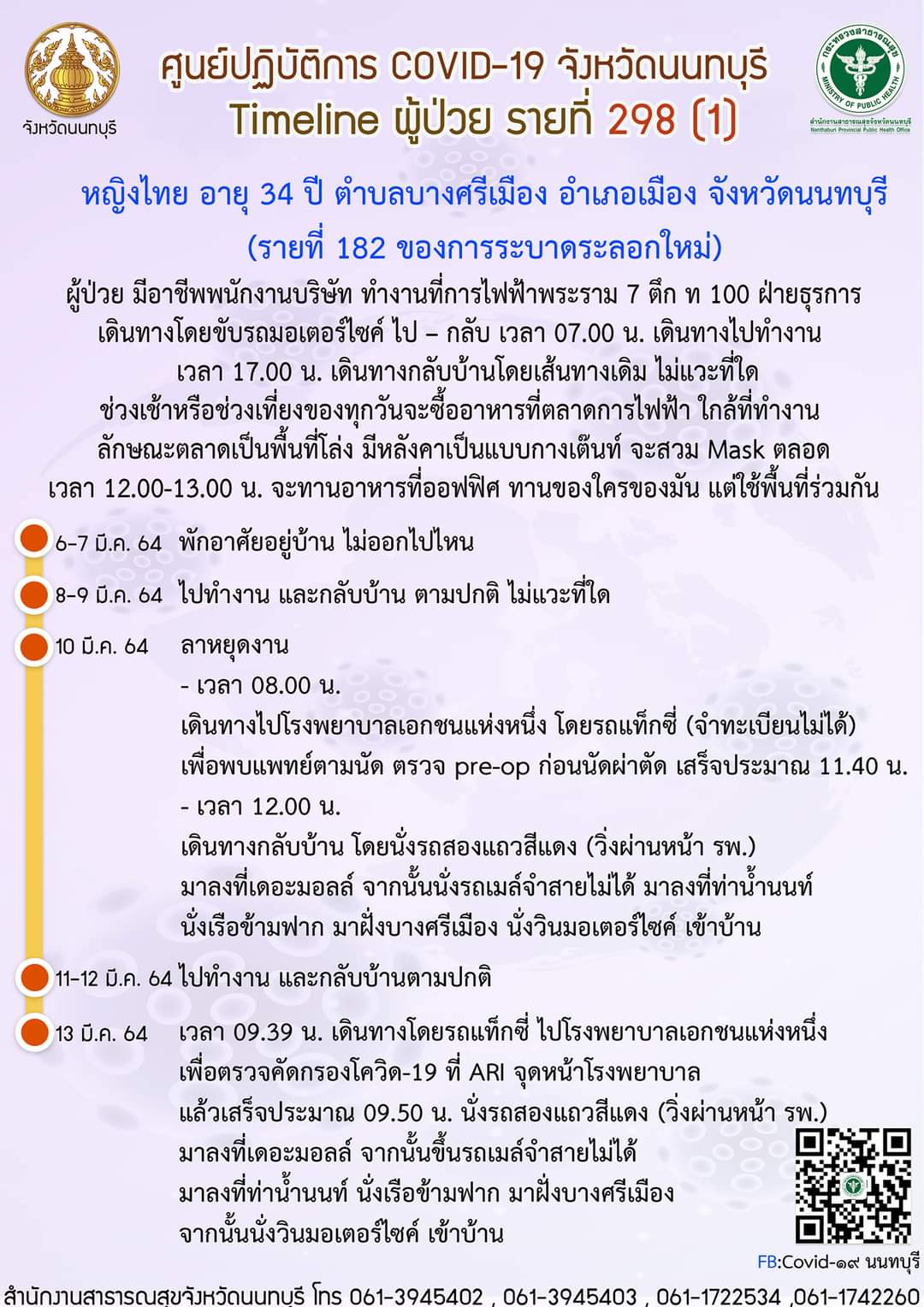 เปิดไทม์ไลน์โควิดนนทบุรี! พบติดเชื้อเพิ่ม 3 ราย เปิดไทม์ไลน์โควิดนนทบุรี! พบติดเชื้อเพิ่ม 3 ราย