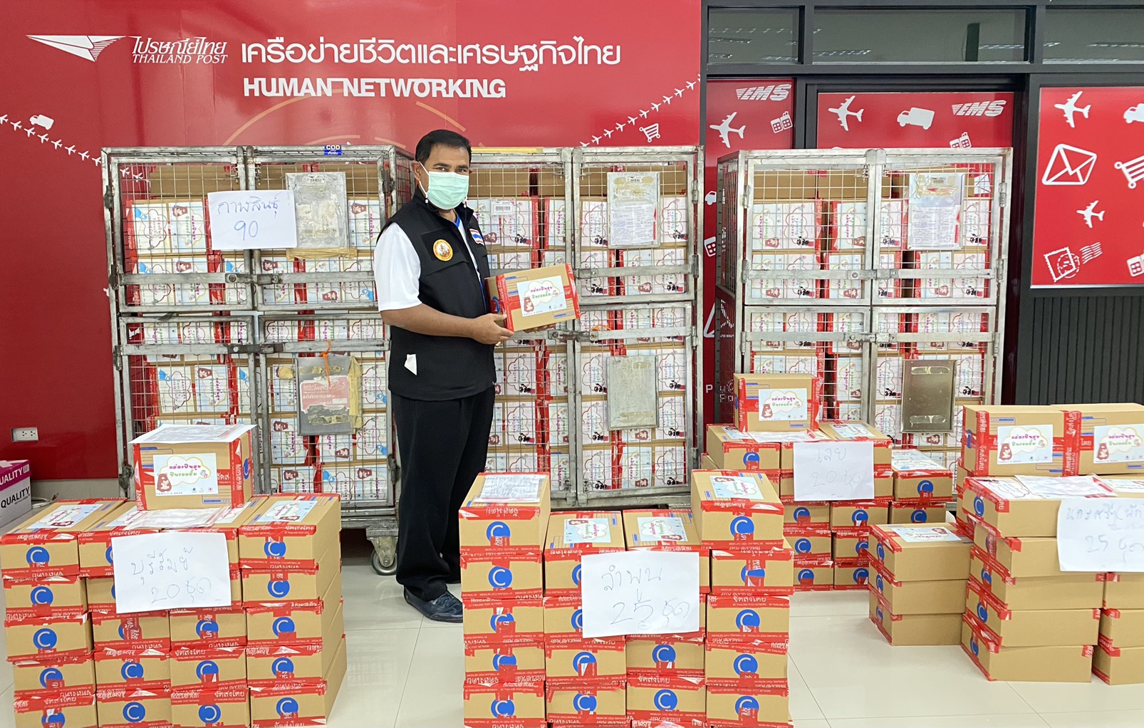 ไปรษณีย์ไทยจับมือเครือข่าย ส่งกล่องปันสุขทุกภูมิภาคช่วยเหลือประชาชน ไปรษณีย์ไทยจับมือเครือข่าย ส่งกล่องปันสุขทุกภูมิภาคช่วยเหลือประชาชน