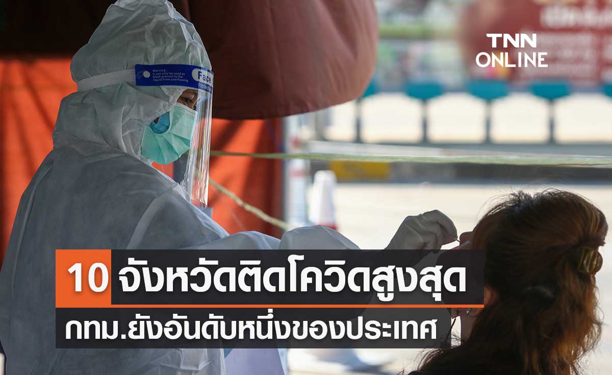 10 จังหวัดติดโควิดรายใหม่สูงสุด "กทม." ยังครองแชม์ อันดับ 1 ของประเทศ