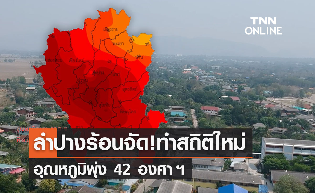 ลำปางร้อนจัดติดต่อกัน 3 วัน อ.เถินทำสถิติใหม่ของปีนี้อุณหภูมิพุ่ง 42 องศา ฯ