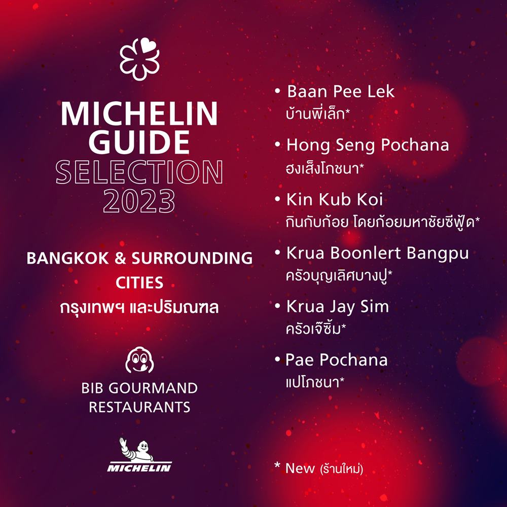 มิชลิน ไกด์ ประกาศชื่อร้านอาหาร-สตรีทฟู้ด คว้า บิบ กูร์มองด์ ปี 2566