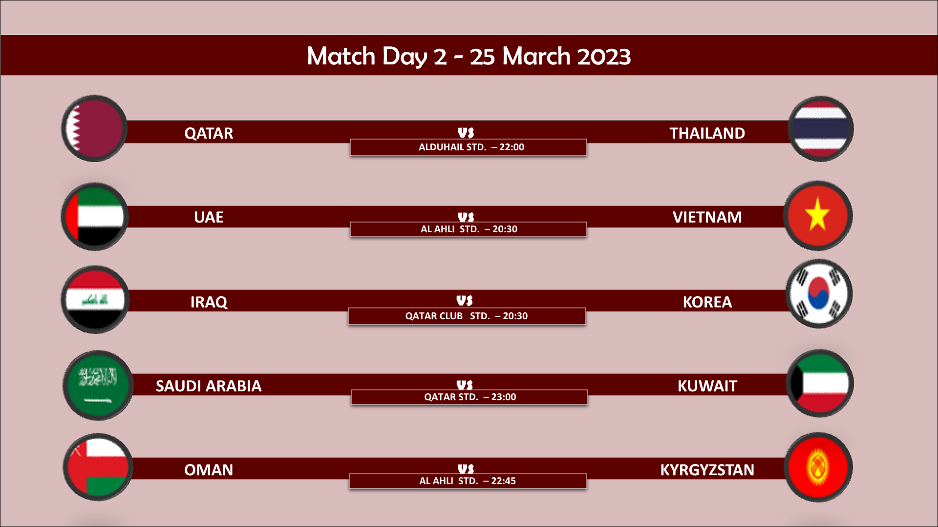 ผลจับสลากแบ่งกลุ่มและโปรแกรมฟุตบอล 'โดฮา คัพ 2023' ของทีมชาติไทยU23