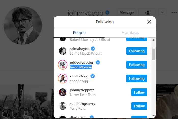 คาด จอห์นนี่ เดปป์ หาหลักฐานเรื่องคดีฟ้อง แอมเบอร์ เฮิร์ด เพิ่ม หลังกดติดตาม IG เจสัน โมโมอา คาด จอห์นนี่ เดปป์ หาหลักฐานเรื่องคดีฟ้อง แอมเบอร์ เฮิร์ด เพิ่ม หลังกดติดตาม IG เจสัน โมโมอา