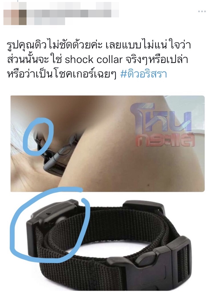 ชาวเน็ตสงสัย! เครื่องประดับบนคอ ดิว อรสรา คล้ายกับเครื่องฝึกสุนัข?