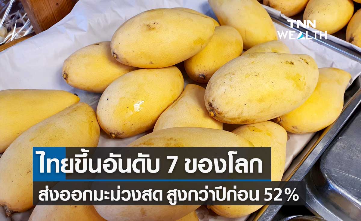 ไทยขึ้นอันดับที่ 2 ในอาเซียน และอันดับ 7 ของโลก ส่งออกมะม่วงสด