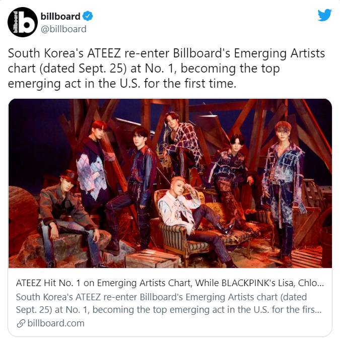 ปังก้าวกระโดด! มินิอัลบั้มชุดที่ 7 ของ ATEEZ รั้งอันดับ 1 บนชาร์ต Billboard ปังก้าวกระโดด! มินิอัลบั้มชุดที่ 7 ของ ATEEZ รั้งอันดับ 1 บนชาร์ต Billboard