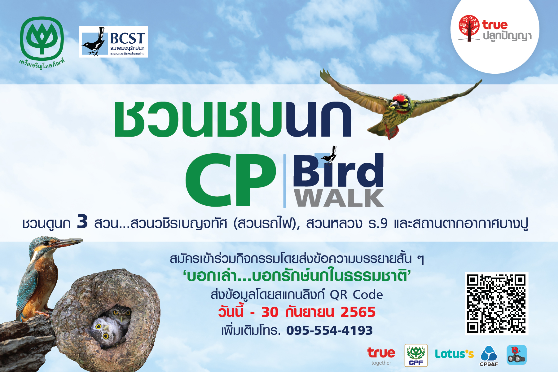 เครือเจริญโภคภัณฑ์จับมือสมาคมอนุรักษ์นกและธรรมชาติ ฯ ชวนชมนก ‘CP Bird Walk’ ตลอดเดือนตุลาคม - ธันวาคม 2565