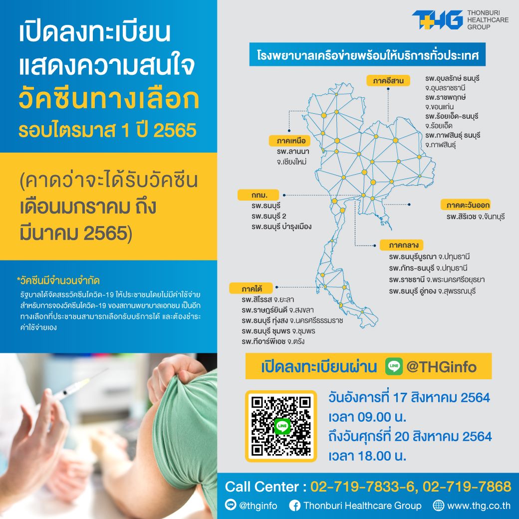 โรงพยาบาลธนบุรี เปิดขั้นตอนจอง ‘วัคซีนโมเดอร์นา’ เช็กเลยที่นี่ โรงพยาบาลธนบุรี เปิดขั้นตอนจอง ‘วัคซีนโมเดอร์นา’ เช็กเลยที่นี่