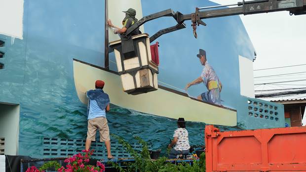 Art4Worth ตวัดแปรงวาดพระบรมฉายาลักษณ์ ในหลวง ร.9 ทรงเรือใบ