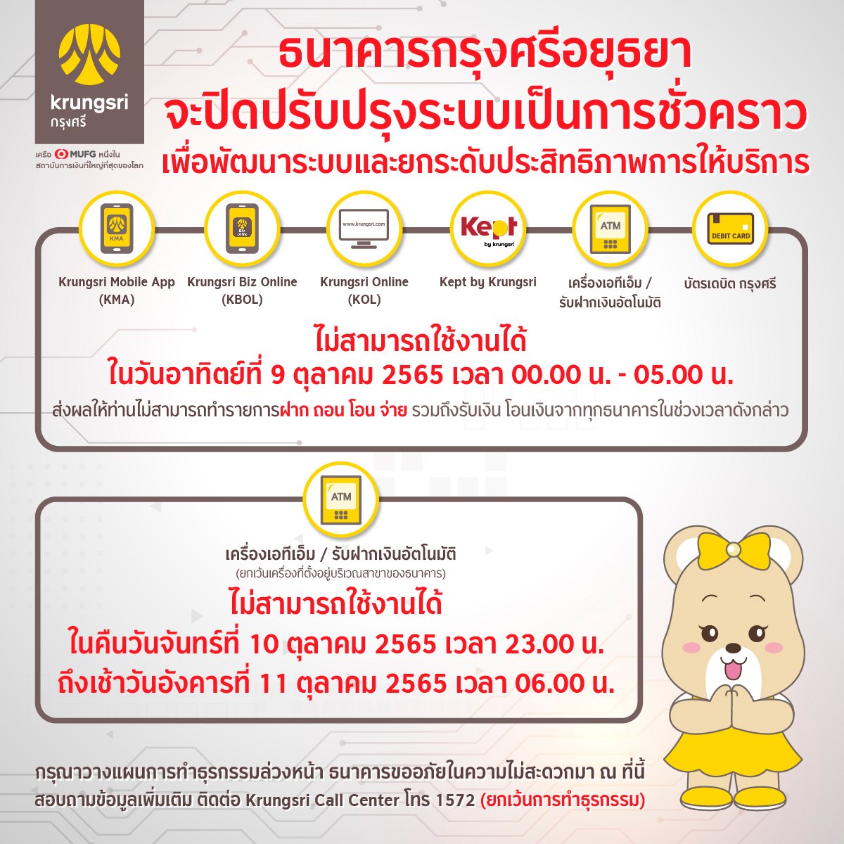 ธนาคาร 3 แห่ง แจ้งปิดปรับปรุงระบบชั่วคราว เช็กวัน-เวลาได้ที่นี่!