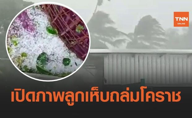 เปิดภาพพายุฤดูร้อนหอบ "ลูกเห็บ" ถล่มโคราช บ้านเสียหายยับ