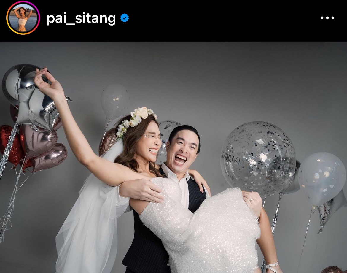 “ปาย สิตางศุ์” ควงแขนแฟนหนุ่ม “นิก ธนิก” ลั่นระฆังวิวาห์