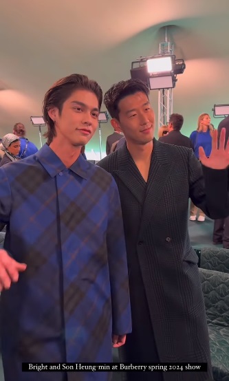 ออร่าความหล่อพุ่ง! ภาพคู่ ซนฮึงมิน-ไบร์ท วชิรวิชญ์ ร่วมงานแฟชั่นโชว์ Burberry ออร่าความหล่อพุ่ง! ภาพคู่ ซนฮึงมิน-ไบร์ท วชิรวิชญ์ ร่วมงานแฟชั่นโชว์ Burberry