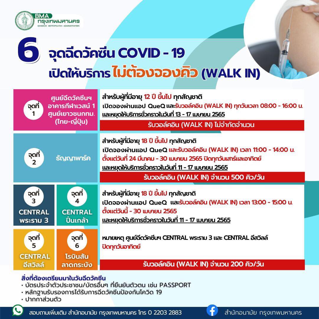 เช็กที่นี่! รวมจุดฉีดวัคซีนโควิดฟรี เข็ม 1, 2, 3, 4 ทั้งลงทะเบียน และ Walk in เช็กที่นี่! รวมจุดฉีดวัคซีนโควิดฟรี เข็ม 1, 2, 3, 4 ทั้งลงทะเบียน และ Walk in