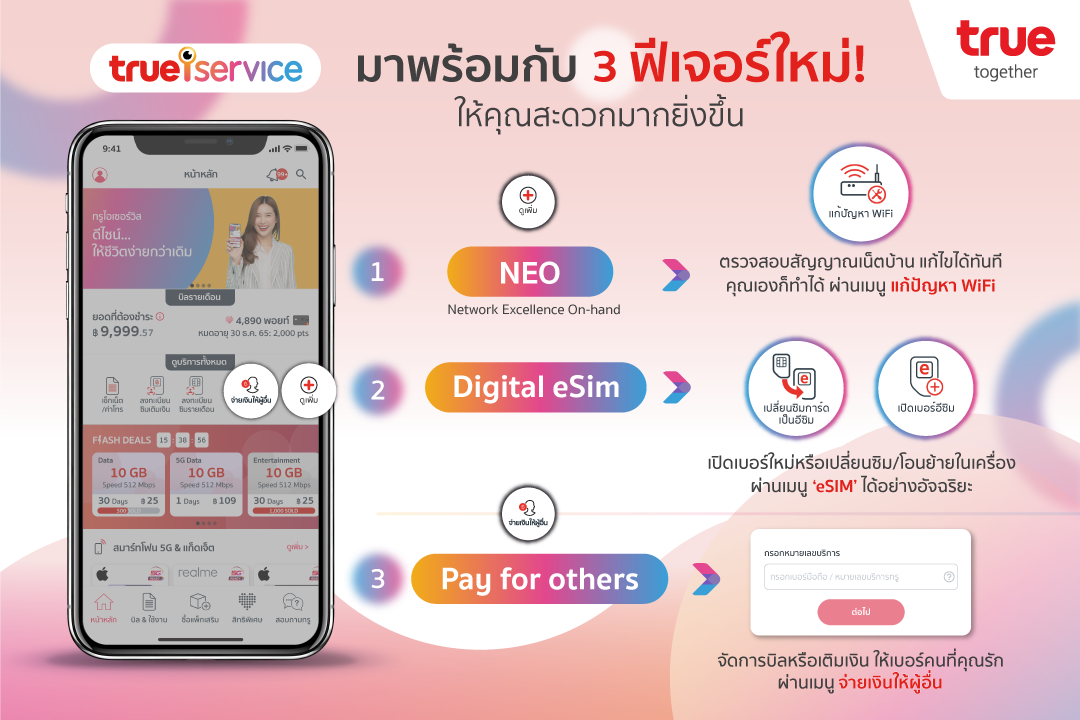 แนะนำ 3 ฟีเจอร์เด็ดบน True iService โฉมใหม่ ผู้ช่วยสุดล้ำให้จัดการทุกเรื่องทรูได้ง่ายๆ ด้วยตนเอง แนะนำ 3 ฟีเจอร์เด็ดบน True iService โฉมใหม่ ผู้ช่วยสุดล้ำให้จัดการทุกเรื่องทรูได้ง่ายๆ ด้วยตนเอง