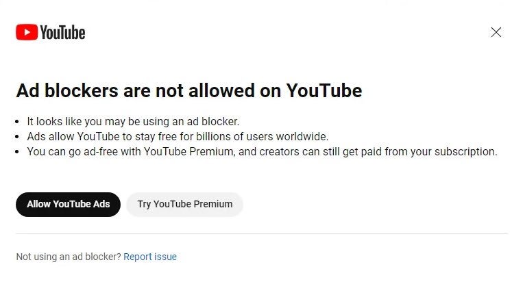 YouTube ทดสอบบล็อก Ad Blocker เพิ่มรายได้นักสร้างเนื้อหา