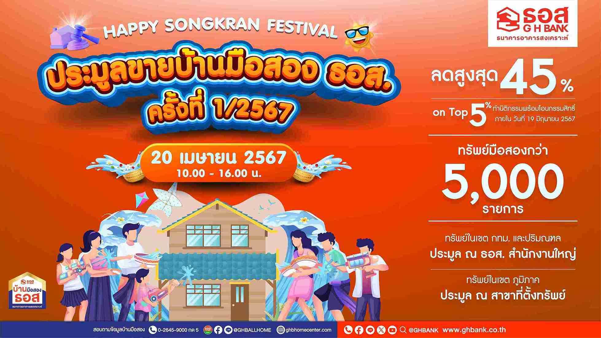 ประมูลบ้านมือสอง! ธอส. จัด 20 เมษายน พบทรัพย์เด่น ทำเลดี ลดสูงสุด 45% ประมูลบ้านมือสอง! ธอส. จัด 20 เมษายน พบทรัพย์เด่น ทำเลดี ลดสูงสุด 45%