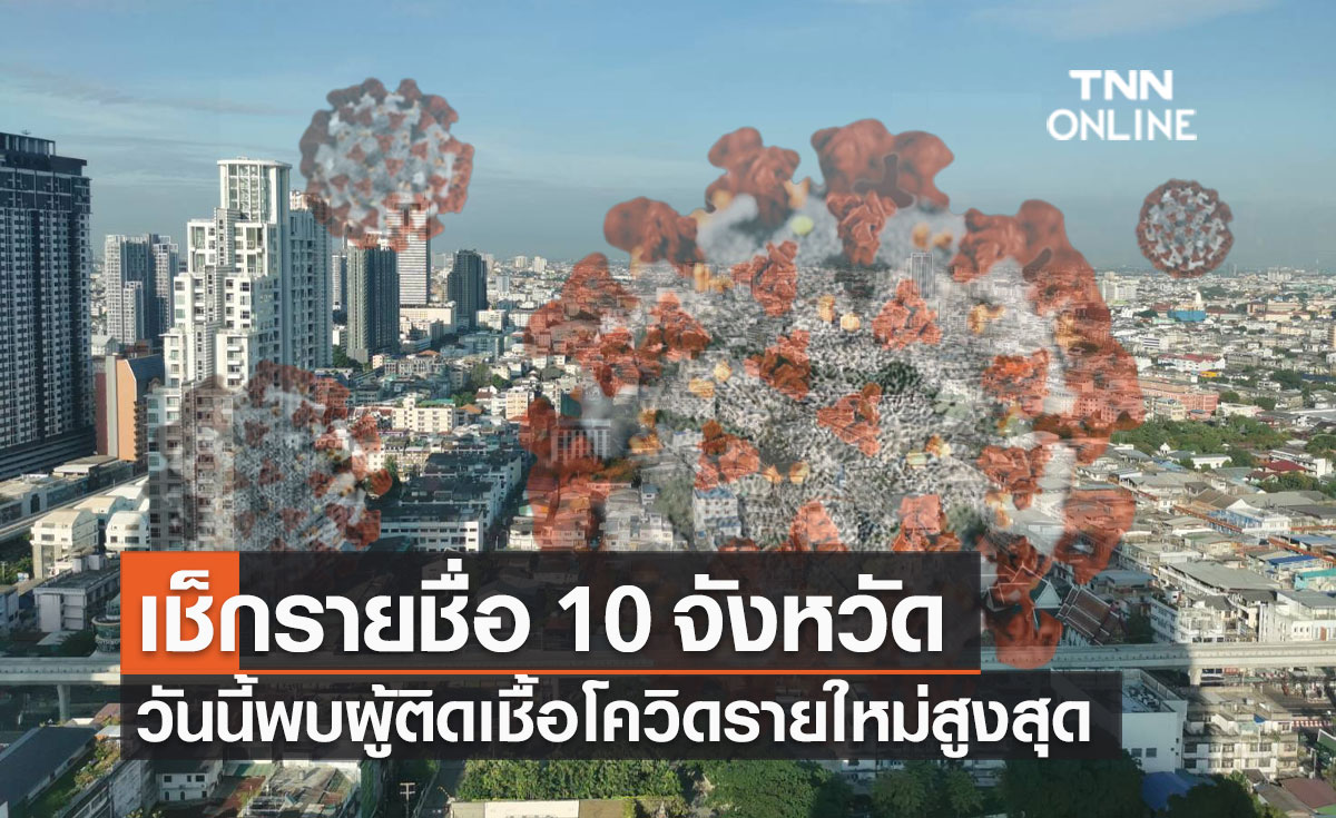 เปิดรายชื่อ 10 จังหวัด วันนี้พบผู้ติดเชื้อโควิดรายใหม่สูงสุด