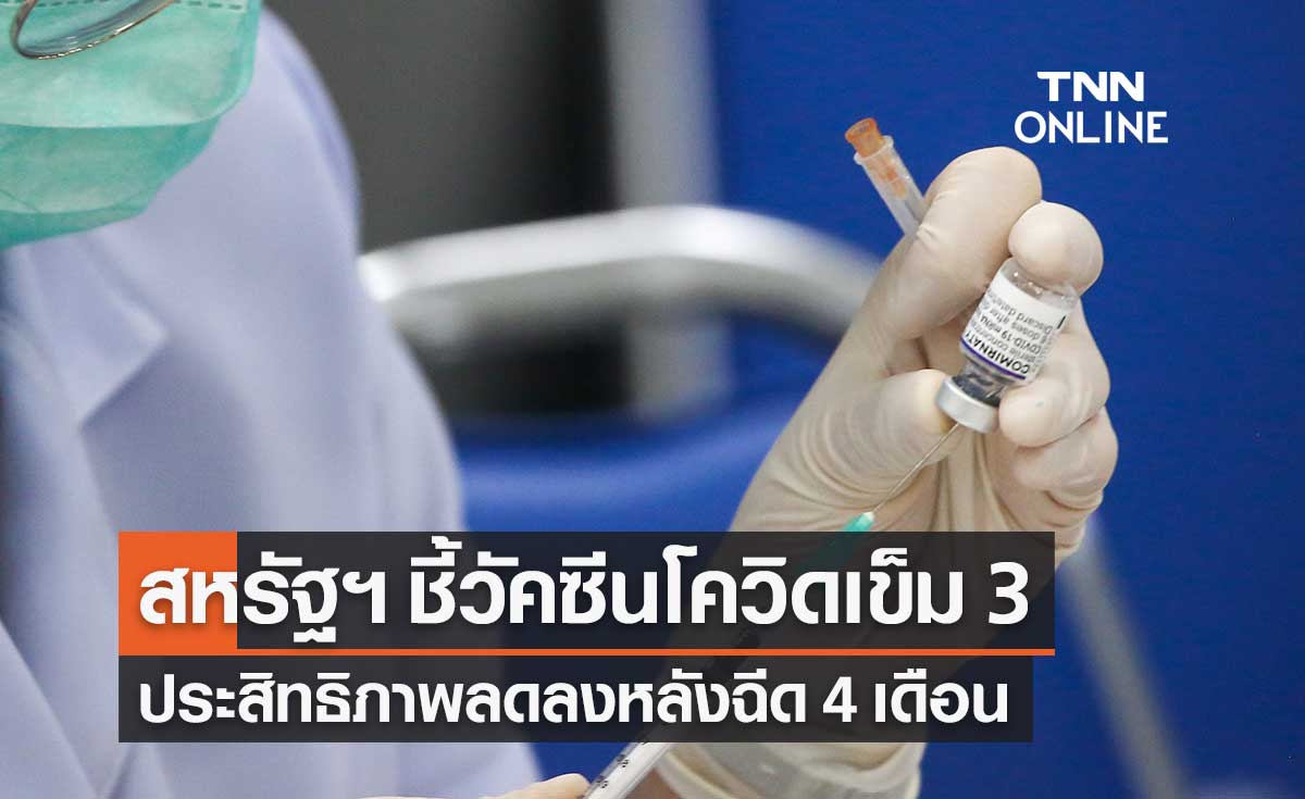 CDC สหรัฐฯ ระบุ วัคซีนโควิดเข็ม 3 ประสิทธิภาพลดลงหลังฉีด 4 เดือน