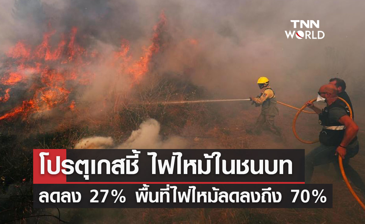 โปรตุเกสชี้ ไฟไหม้ในชนบท  ลดลง 27% พื้นที่ไฟไหม้ลดลงถึง 70%