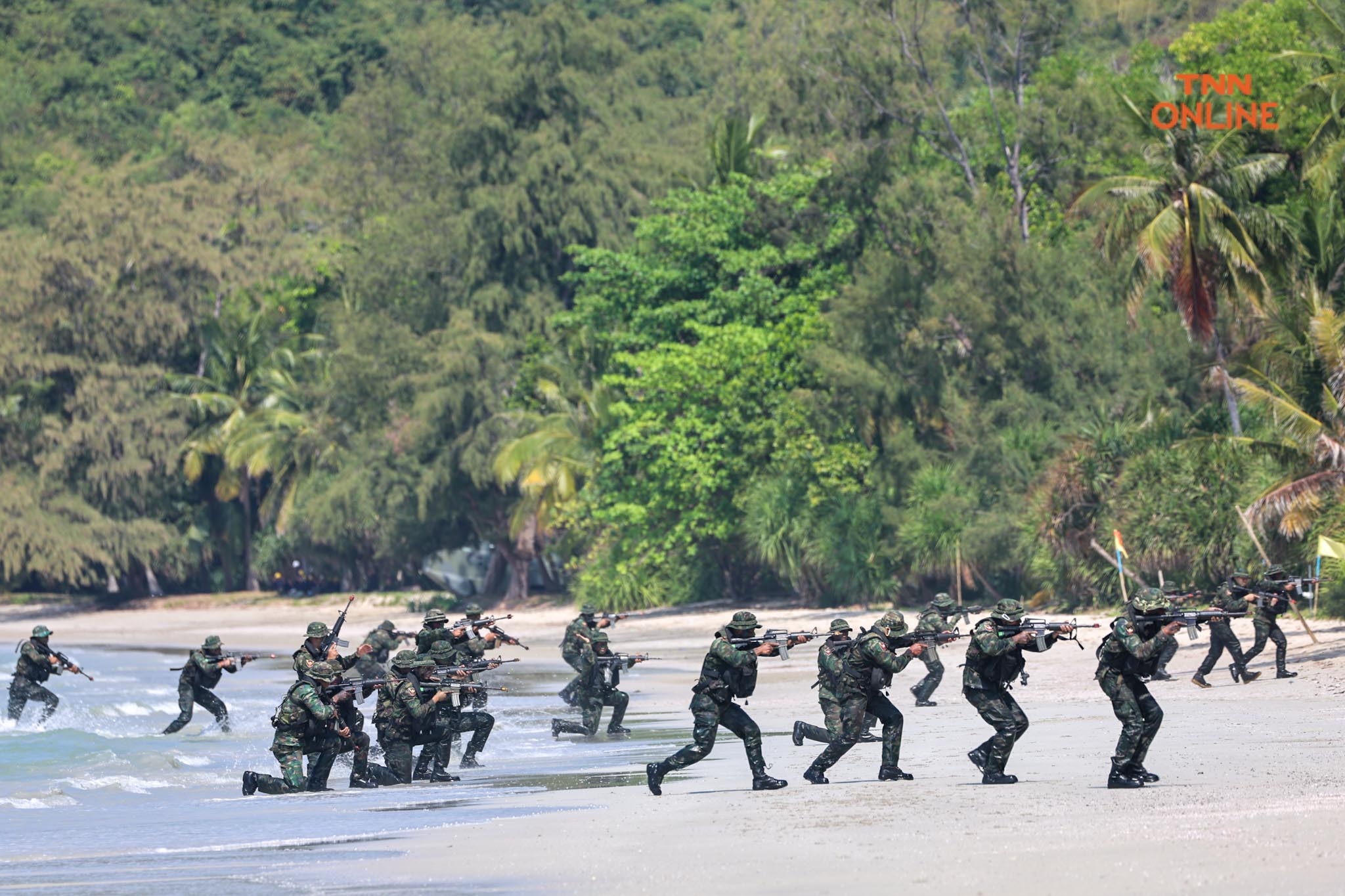 ยกพลขึ้นบก เปิดการฝึกกองทัพเรือ ประจำปี 2566  พร้อมสาธิตปฏิบัติการทางทหาร