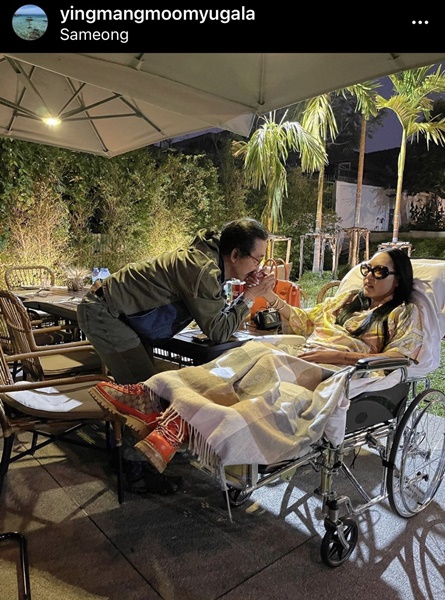 กำลังใจล้มหลาม คุณหญิงแมงมุม เผยภาพนั่งได้เองแล้ว