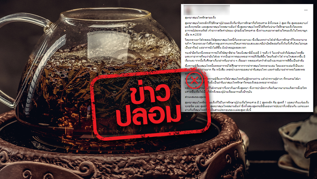 ใครทำอยู่ เลิกเลย! สูตรยาต้มสมุนไพรรักษาโรคมะเร็ง
