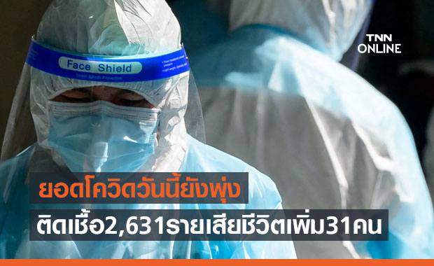 ยอดยังพุ่ง! ติดเชื้อโควิดรายใหม่ในไทยวันนี้ 2,631 ราย เสียชีวิตเพิ่ม 31 คน
