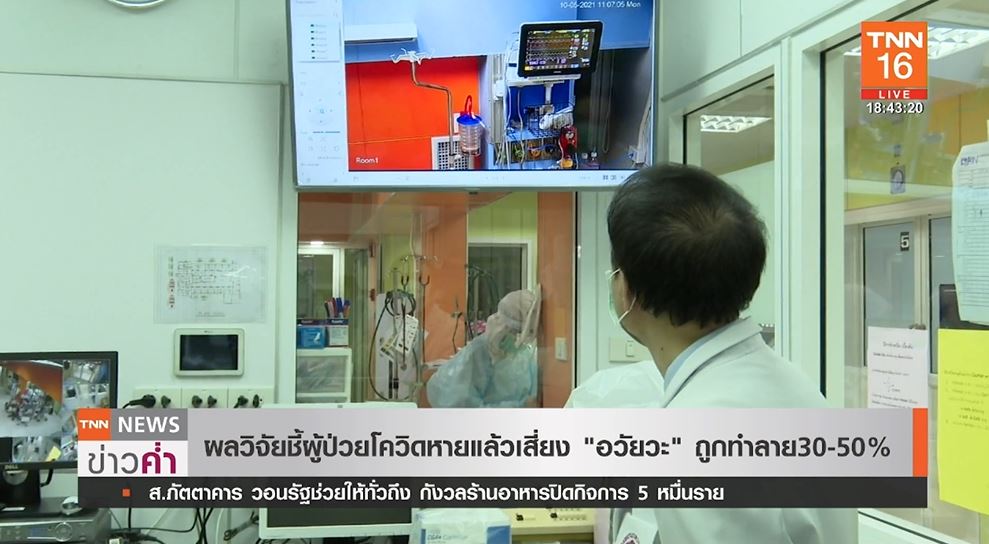 ผลวิจัยชี้ผู้ป่วยโควิดหายแล้วเสี่ยงอวัยวะถูกทำลาย30-50%
