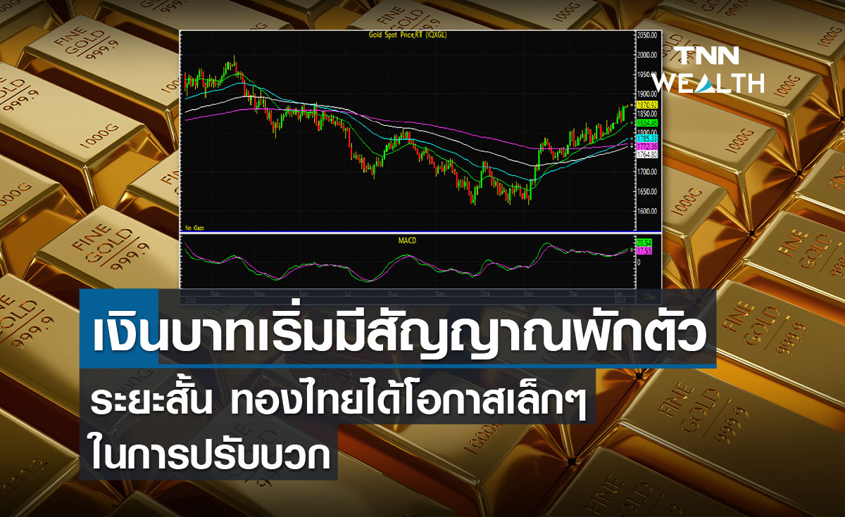  เงินบาทเริ่มมีสัญญาณพักตัวระยะสั้น ทองไทยได้โอกาสเล็กๆในการปรับบวก