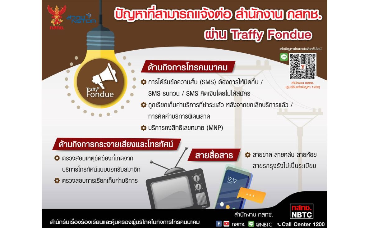เปิดตัว Traffy Fondue รับแจ้งปัญหาค่าโทรศัพท์ SMS บิลไม่ตรงตามจริง เปิดตัว Traffy Fondue รับแจ้งปัญหาค่าโทรศัพท์ SMS บิลไม่ตรงตามจริง