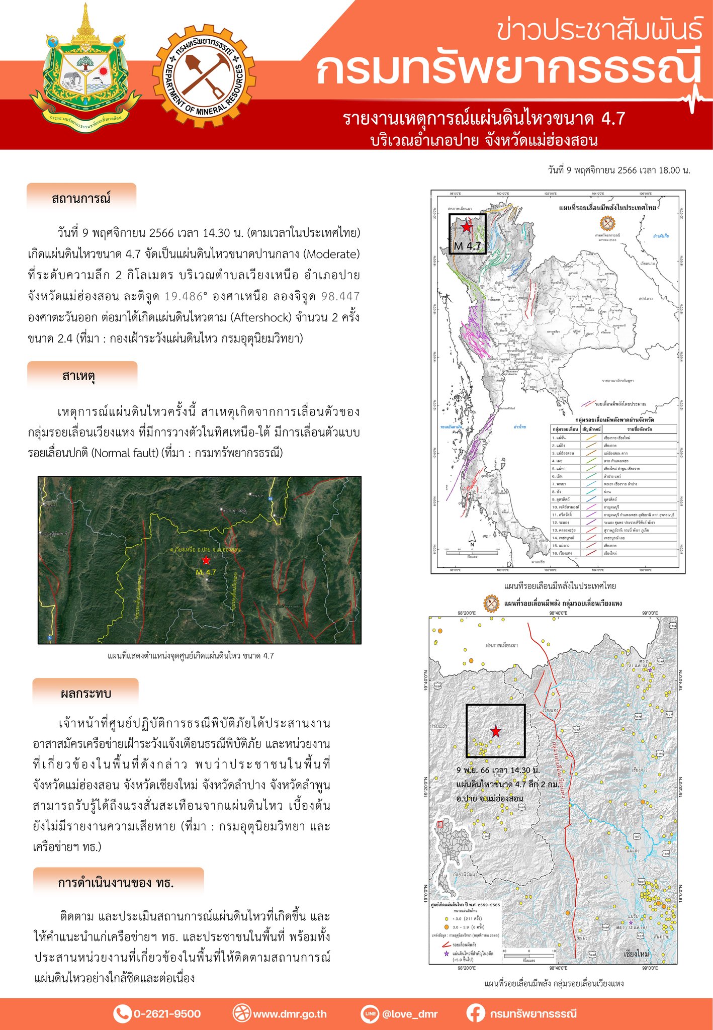 แผ่นดินไหวแม่ฮ่องสอน สะเทือนถึง 3 จังหวัด สาเหตุเกิดจากอะไร?