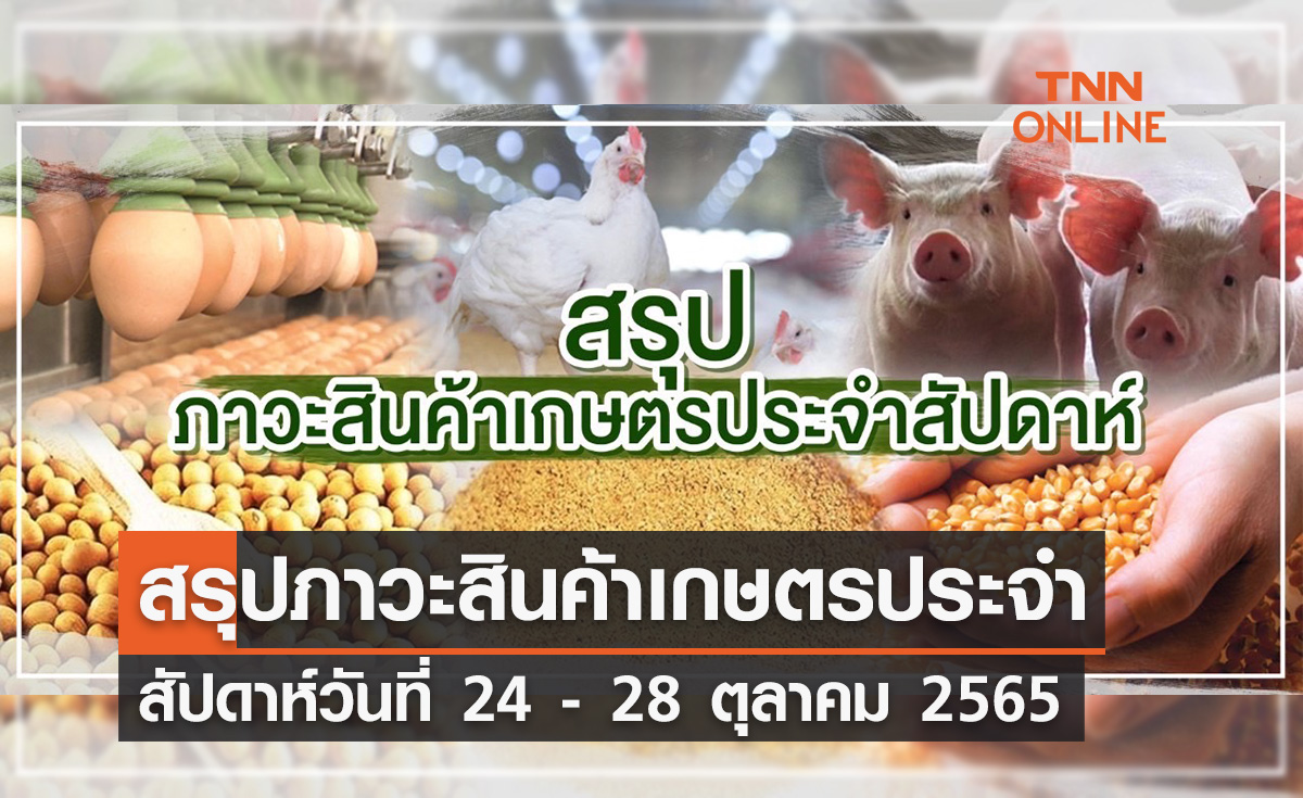 สรุปภาวะสินค้าเกษตรประจำสัปดาห์ วันที่ 24 - 28 ตุลาคม 2565