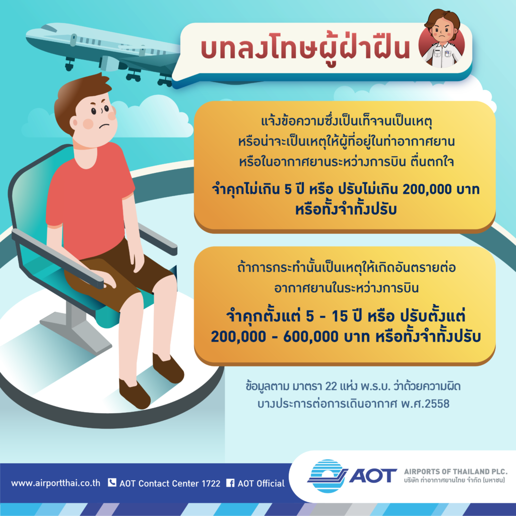 เปิดคำสำคัญ! ห้ามพูด-ไม่ควรพูด ในสนามบิน เสี่ยงคุก 15 ปี ปรับ 6 แสน 