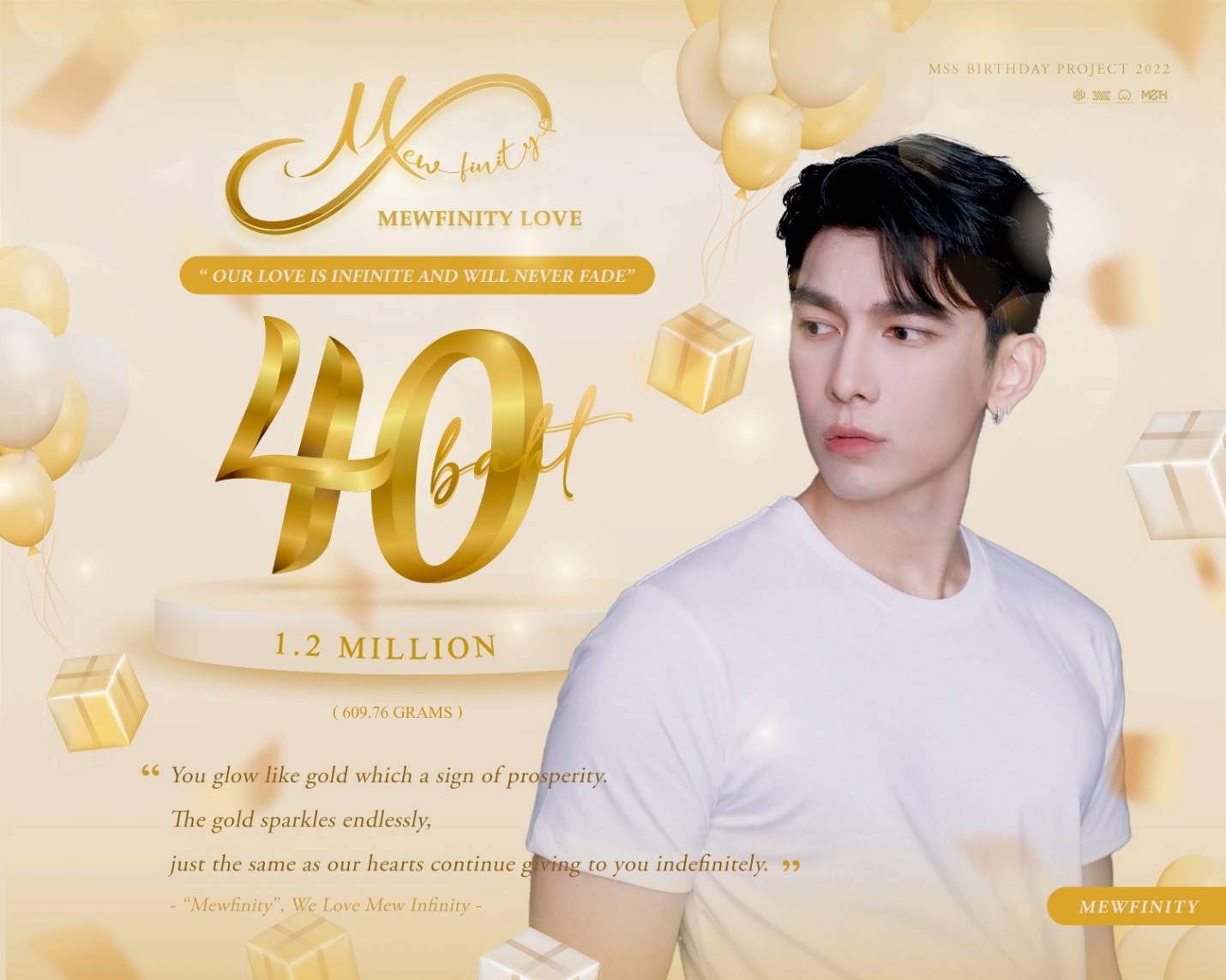 แฟนคลับทั่วโลกเปย์หนักมอบทองคำ 40 บาท พร้อมเพชรสีชมพูให้ มิว ศุภศิษฏ์
