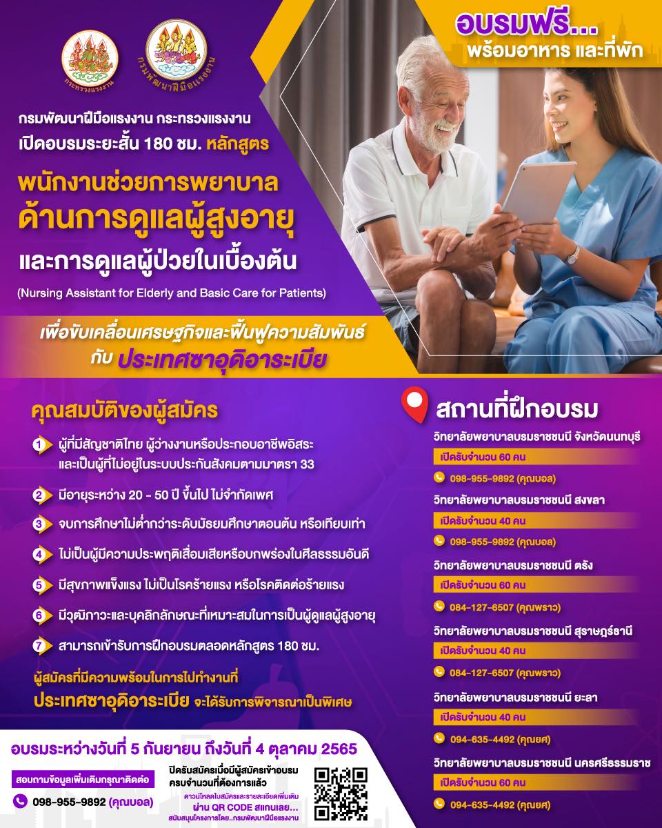 หางานต่างประเทศ เปิดรับสมัคร “พนักงานช่วยการพยาบาล” ทำงานซาอุฯ 300 อัตรา หางานต่างประเทศ เปิดรับสมัคร “พนักงานช่วยการพยาบาล” ทำงานซาอุฯ 300 อัตรา