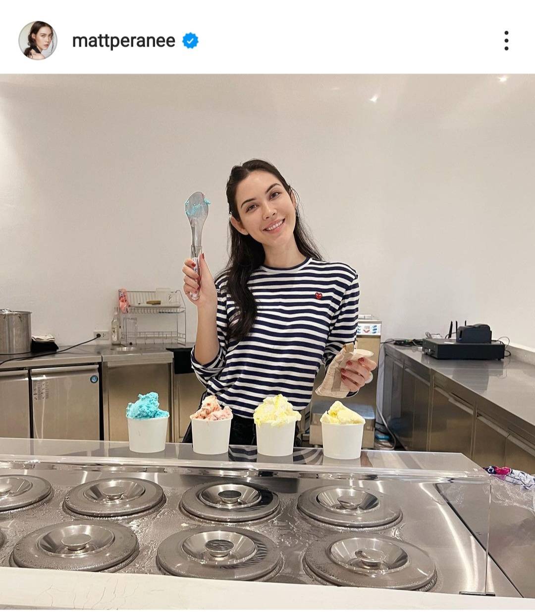 แมท ภีรนีย์ โพสต์หวานถึง สงกรานต์ ทุ่มทุนเปิดร้านไอศกรีมให้