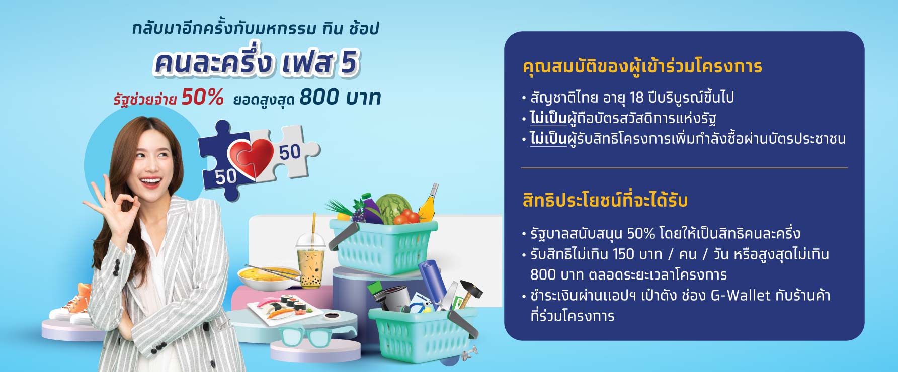 สรุปล่าสุด ไทม์ไลน์ คนละครึ่ง เฟส 5 รับคนละ 800 ลงทะเบียน-ยืนยันสิทธิวันไหน