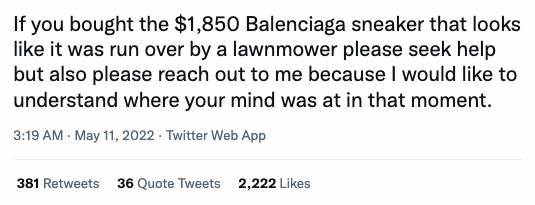 เอาจริงดิ?!! สุดฮือฮา Balenciaga เปิดตัวสนีกเกอร์ลุคสุดเยินรุ่นลิมิเต็ด