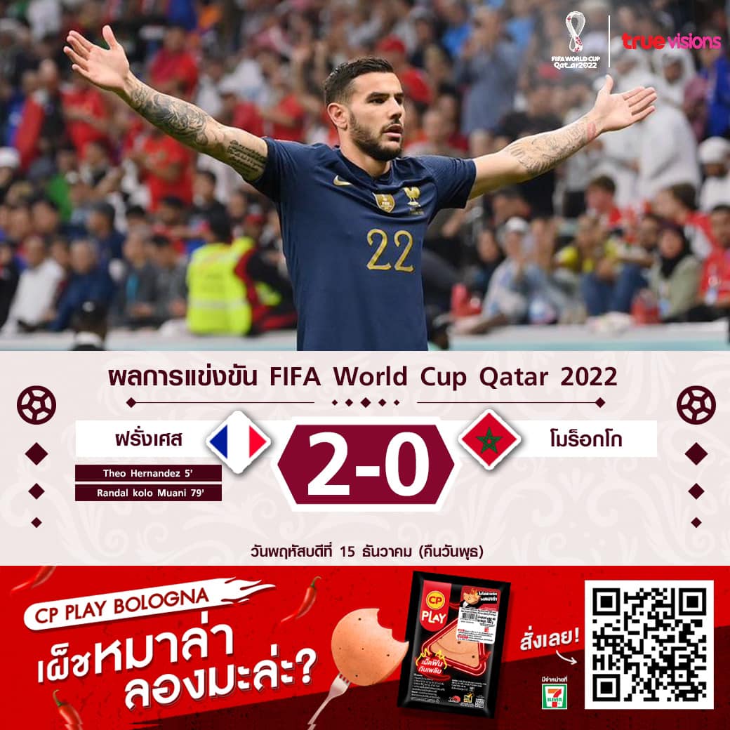 'เกรท วรินทร - เต๋า เศรษฐพงศ์' เฮลั่น!! ฝรั่งเศส ชนะ โมร็อกโก เข้ารอบชิงฟุตบอลโลก