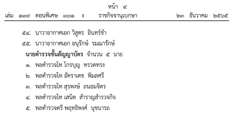 โปรดเกล้าฯแต่งตั้ง ‘นายทหาร-นายตำรวจ’ ราชองค์รักษ์ 60 นาย