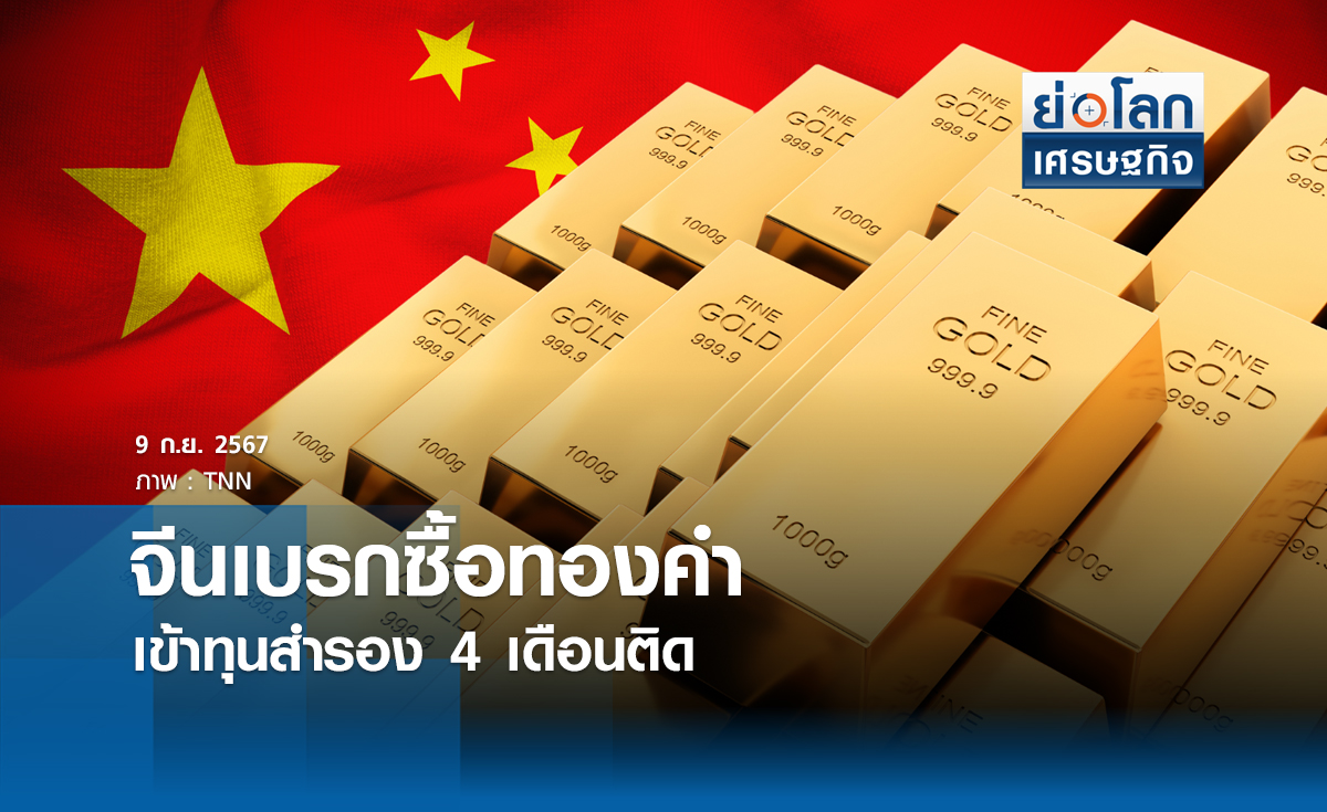 จีนเบรกซื้อทองคำเข้าทุนสำรอง 4 เดือนติด | ย่อโลกเศรษฐกิจ 