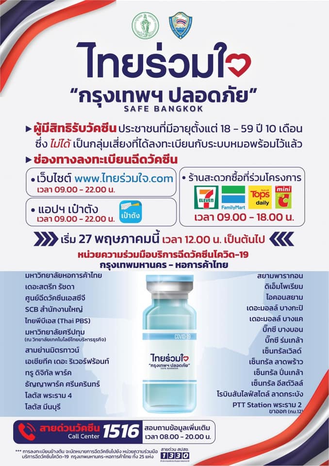 เช็กที่นี่! แต่ละจังหวัดเปิดลงทะเบียนจองวัคซีนโควิด-19 ผ่านช่องทางไหนบ้าง