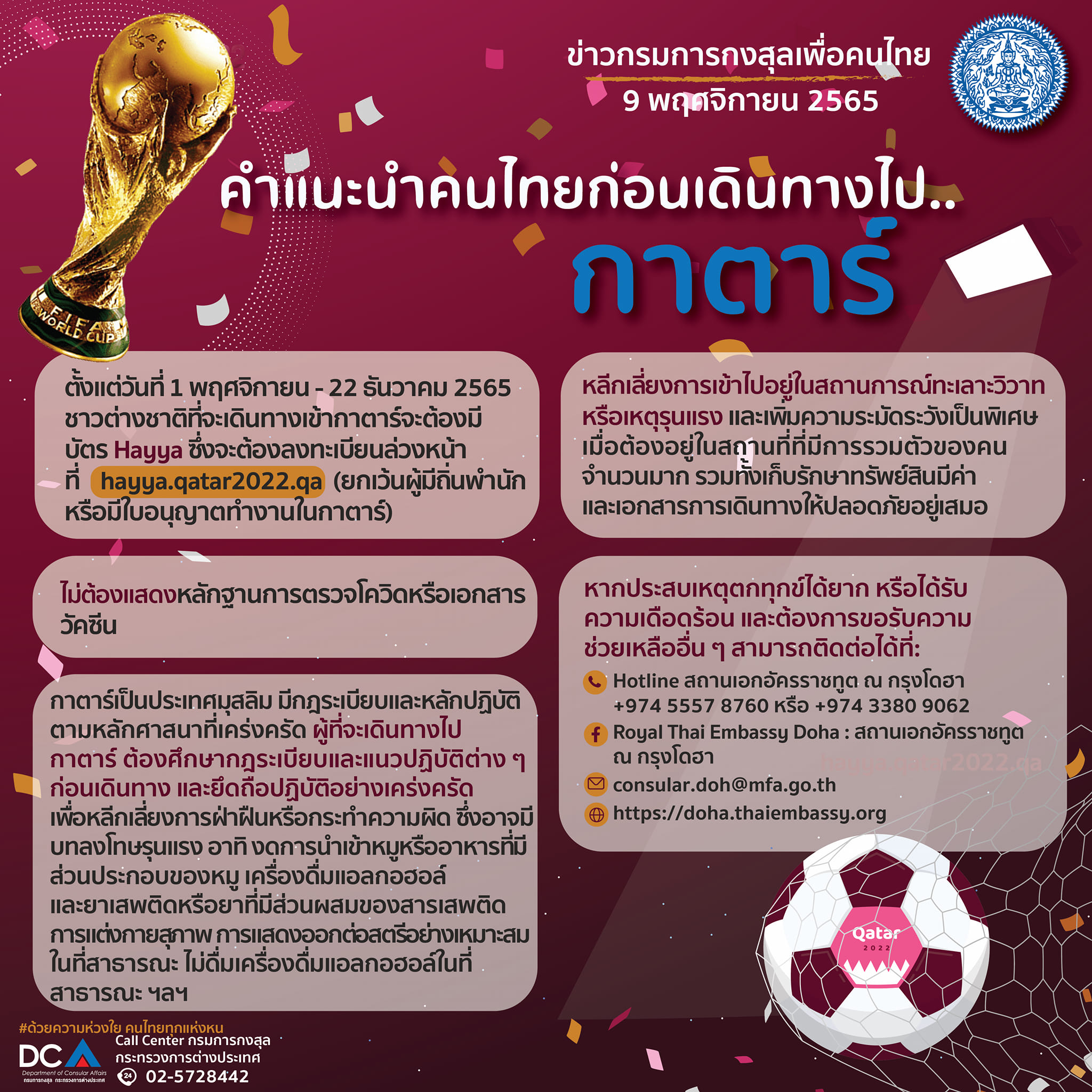 จะไปดูฟุตบอลโลก 2022 ที่กาตาร์ ต้องเตรียมตัวอย่างไร? จะไปดูฟุตบอลโลก 2022 ที่กาตาร์ ต้องเตรียมตัวอย่างไร?