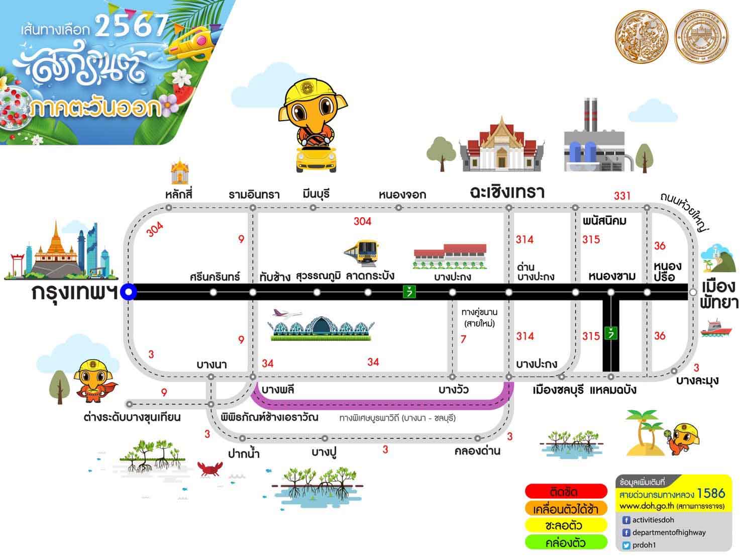 เช็กที่นี่ เส้นทางเลือกบนทางหลวงสายหลัก-รอง เดินทางสะดวกรวดเร็วช่วงสงกรานต์ 2567 เช็กที่นี่ เส้นทางเลือกบนทางหลวงสายหลัก-รอง เดินทางสะดวกรวดเร็วช่วงสงกรานต์ 2567