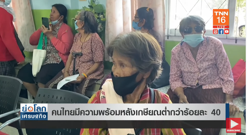 เผยผลวิจัย ความพร้อมหลังเกษียณของคนไทย ต่ำกว่าร้อยละ 40! เผยผลวิจัย ความพร้อมหลังเกษียณของคนไทย ต่ำกว่าร้อยละ 40!