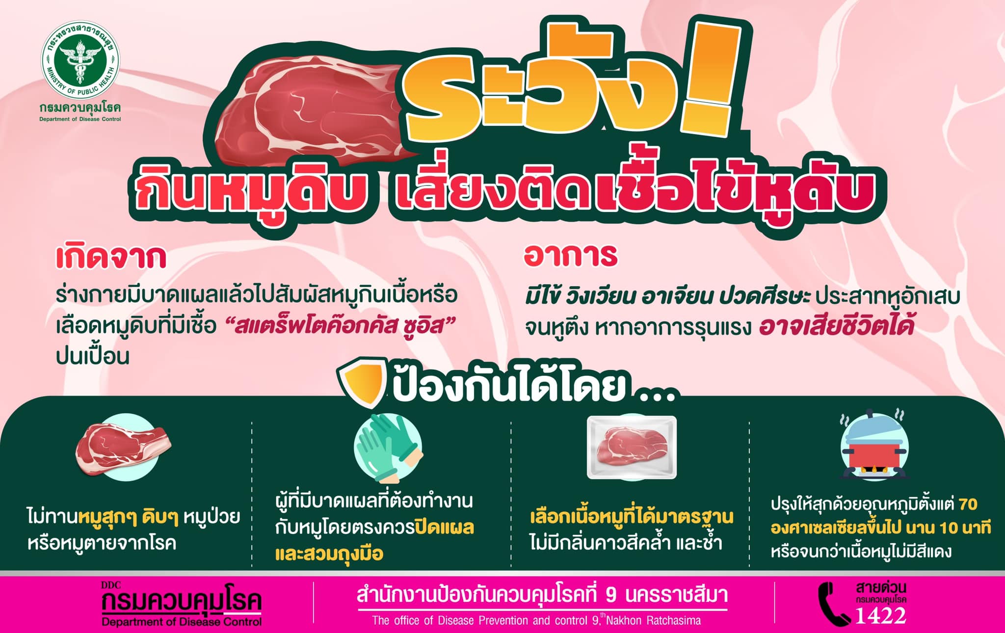 กินดิบเช็กด่วน! เปิด 6 เมนูเสี่ยง โรคไข้หูดับ
